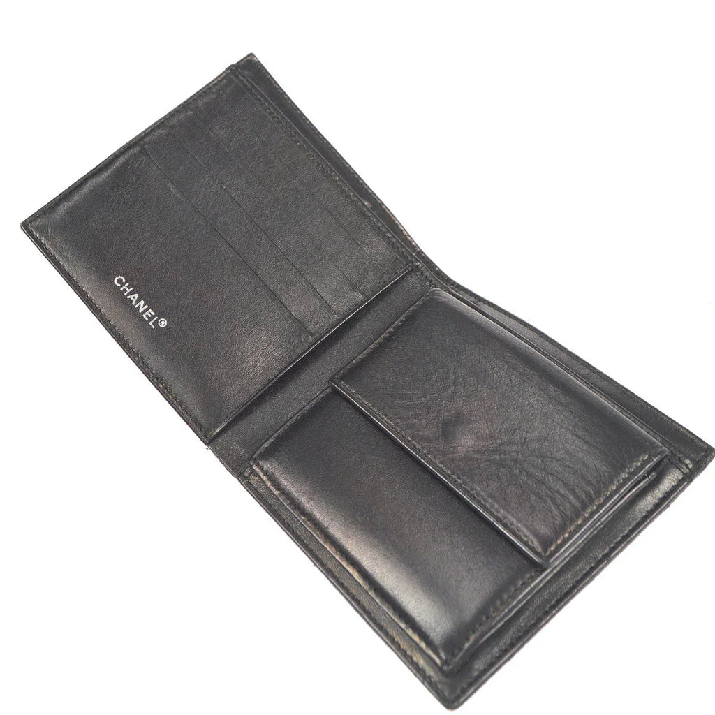 Chanel 2001-2003 Black New Travel Line Bifold Wallet Purse