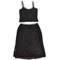Chanel Lace Top Skirt Set Black Brown 98A #42