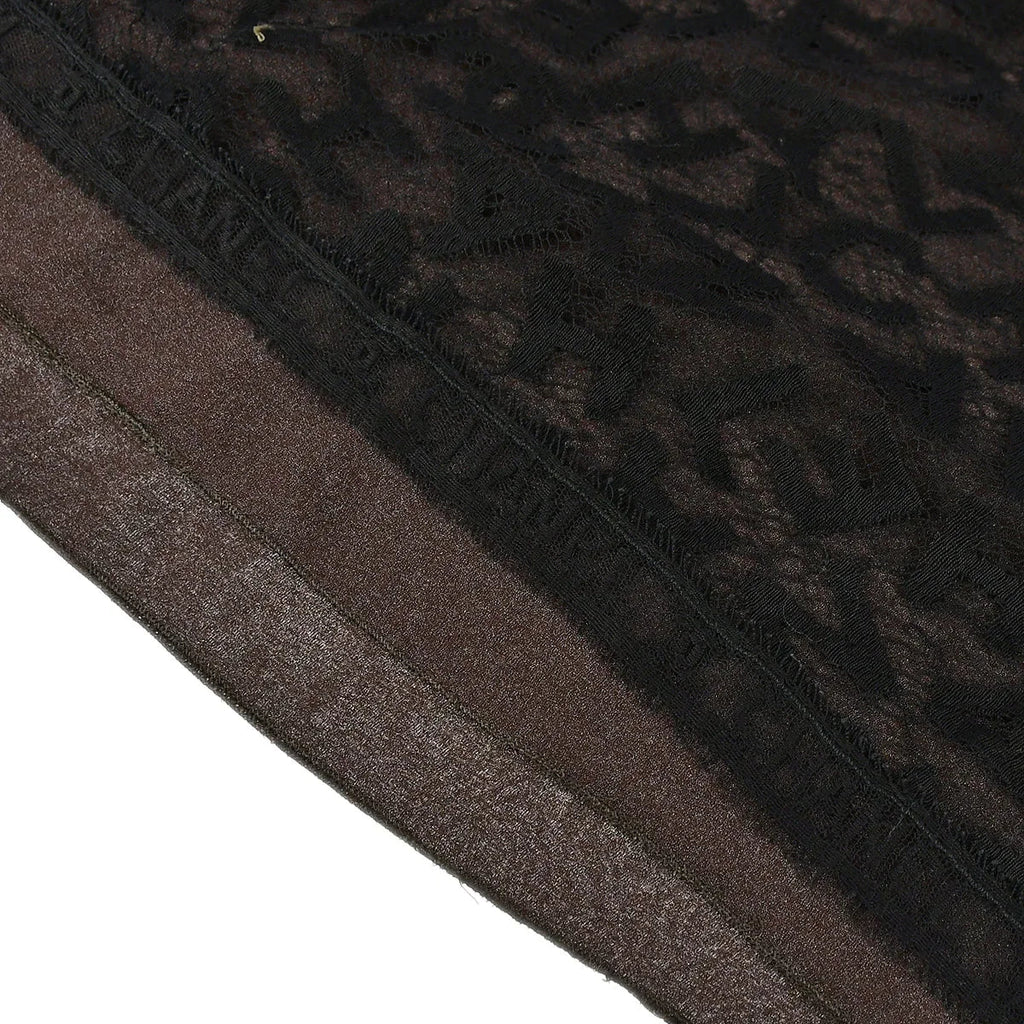 Chanel Lace Top Skirt Set Black Brown 98A #42