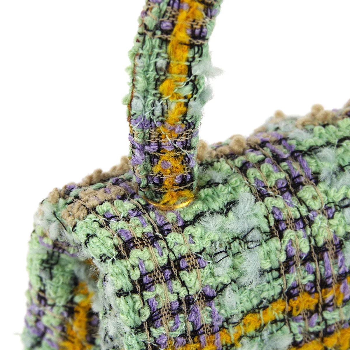 Chanel * 1994 Green Tweed Mini Classic Flap Handbag