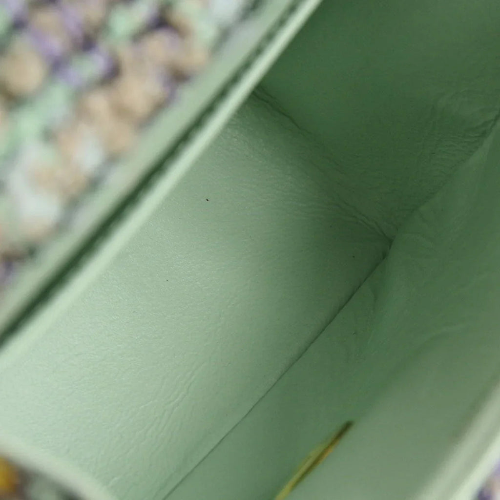 Chanel * 1994 Green Tweed Mini Classic Flap Handbag