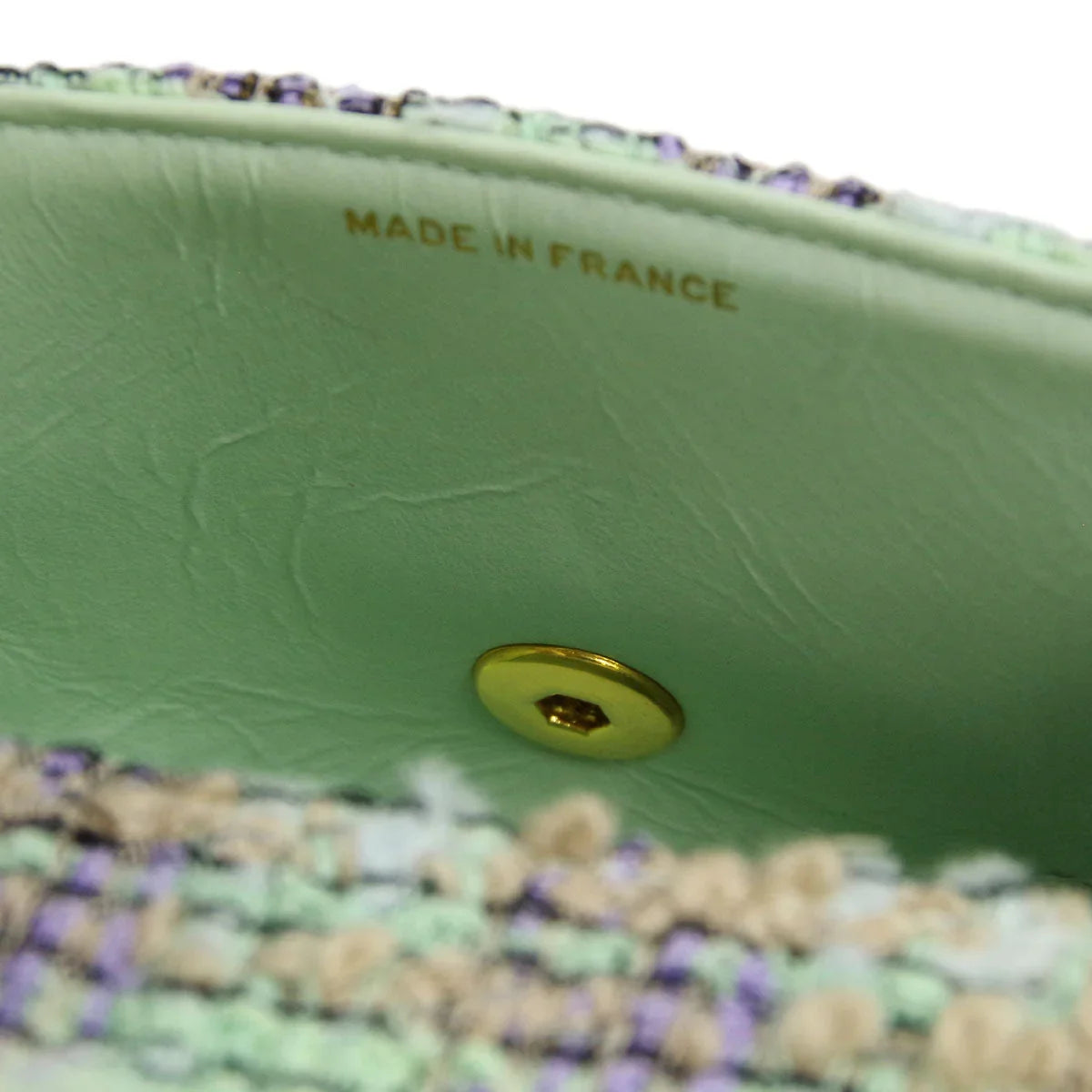 Chanel * 1994 Green Tweed Mini Classic Flap Handbag