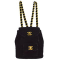 Chanel 1994-1996 Black Velvet Duma Backpack Small