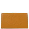 Chanel 1997-1999 Orange Caviar Timeless Long Wallet