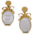 Chanel Mirror Earrings Clip-On Gold