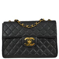 Chanel 1994-1996 Black Lambskin Classic Flap Jumbo Shoulder Bag