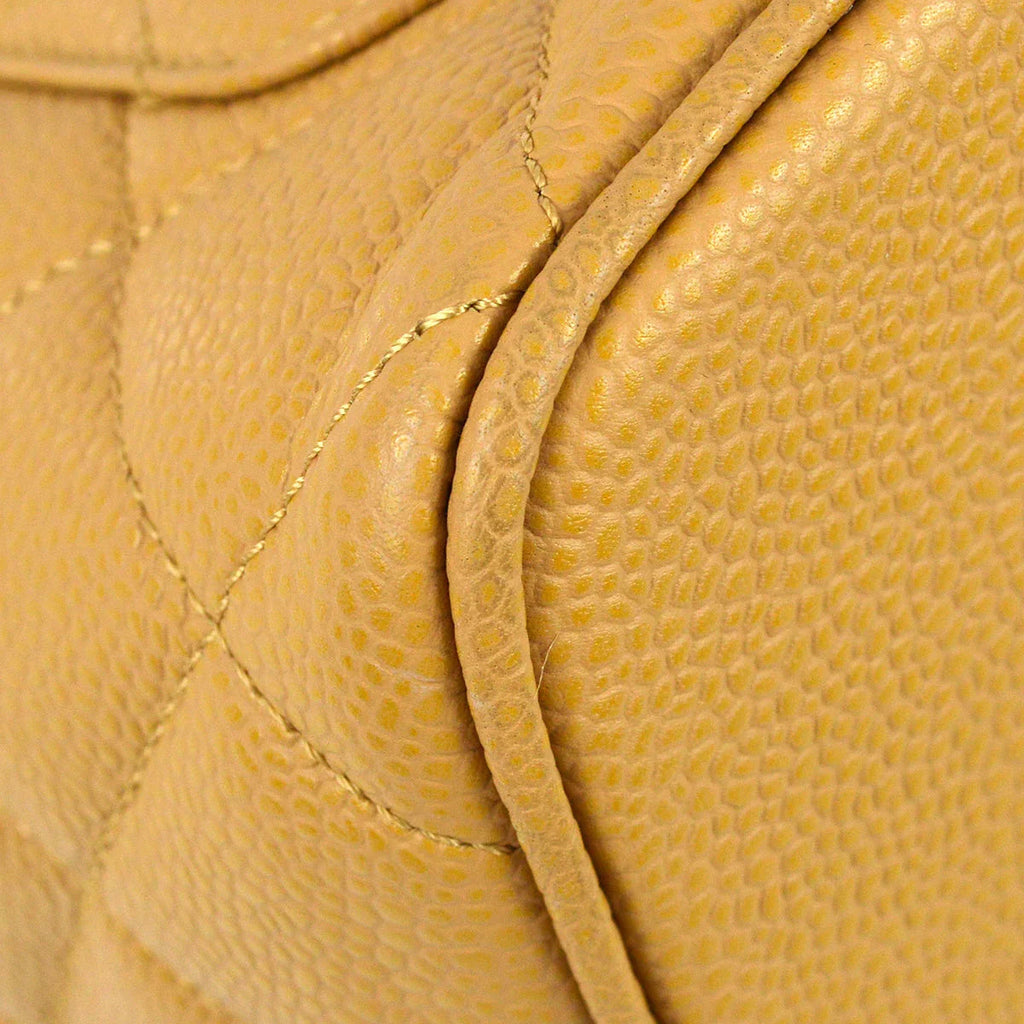 Chanel 2006-2008 Beige Caviar Medallion Tote