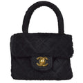 Chanel 1991-1994 Black Pony Hair Classic Flap Micro Handbag