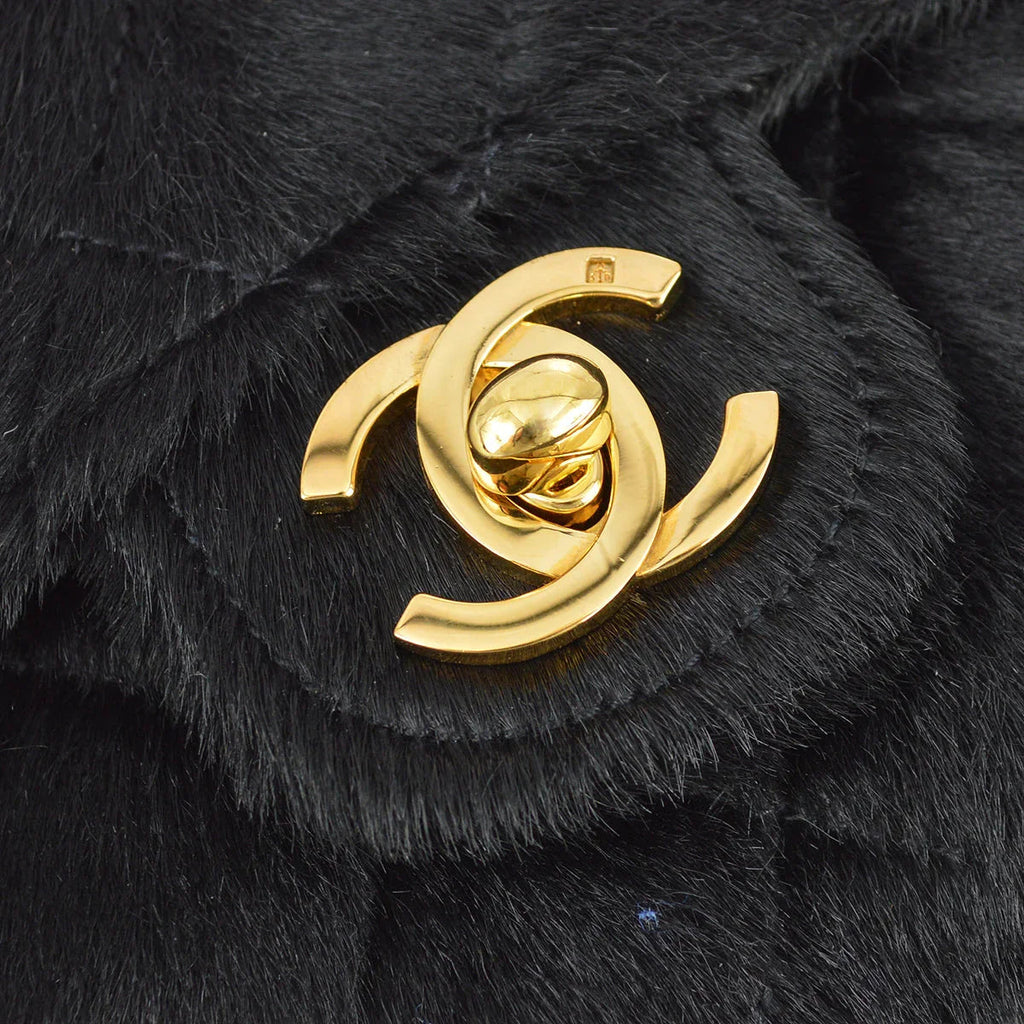 Chanel 1991-1994 Black Pony Hair Classic Flap Micro Handbag