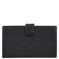 Chanel 2001-2003 Black Caviar Timeless Long Wallet