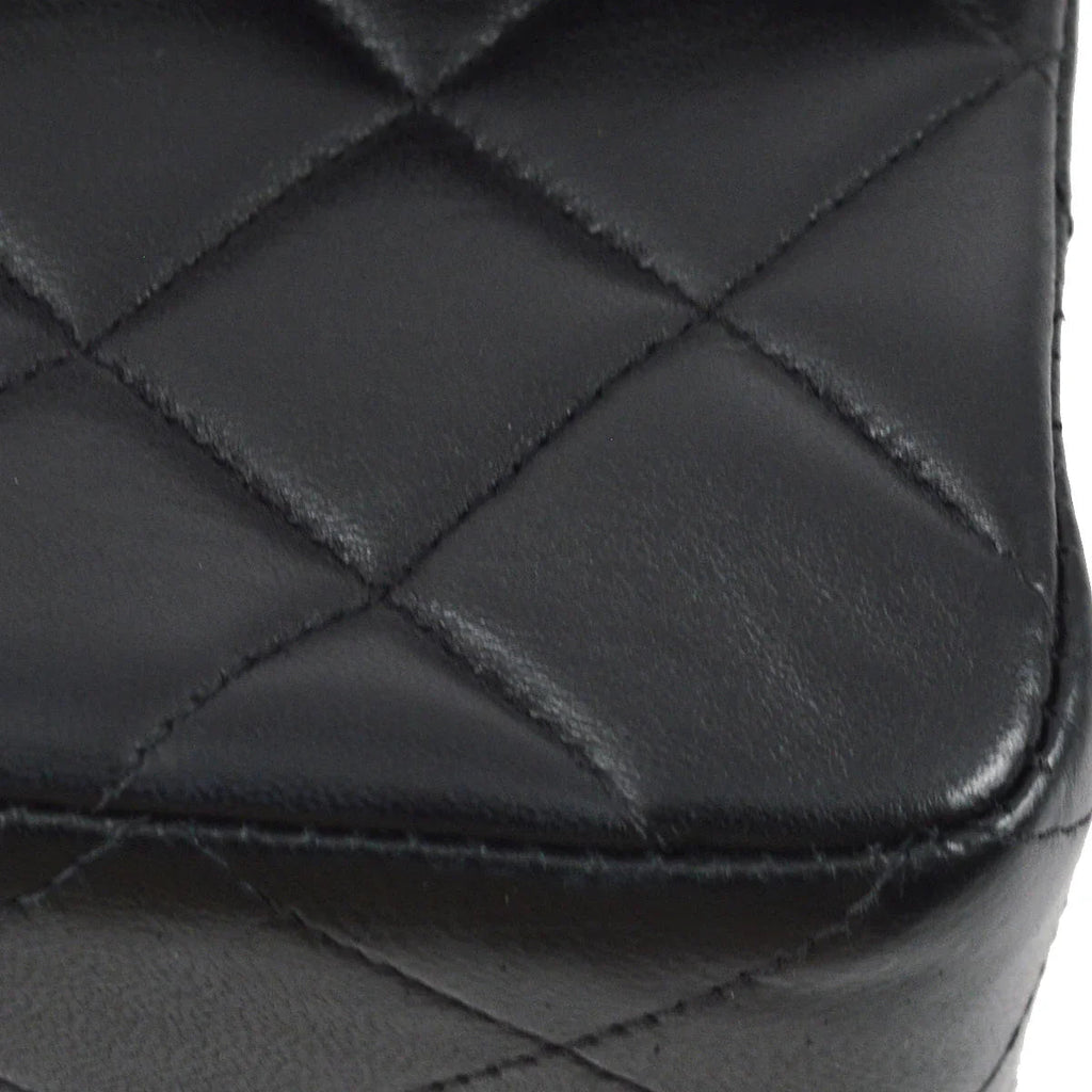 Chanel 1994-1996 Black Lambskin Medium Double Sided Classic Flap Bag