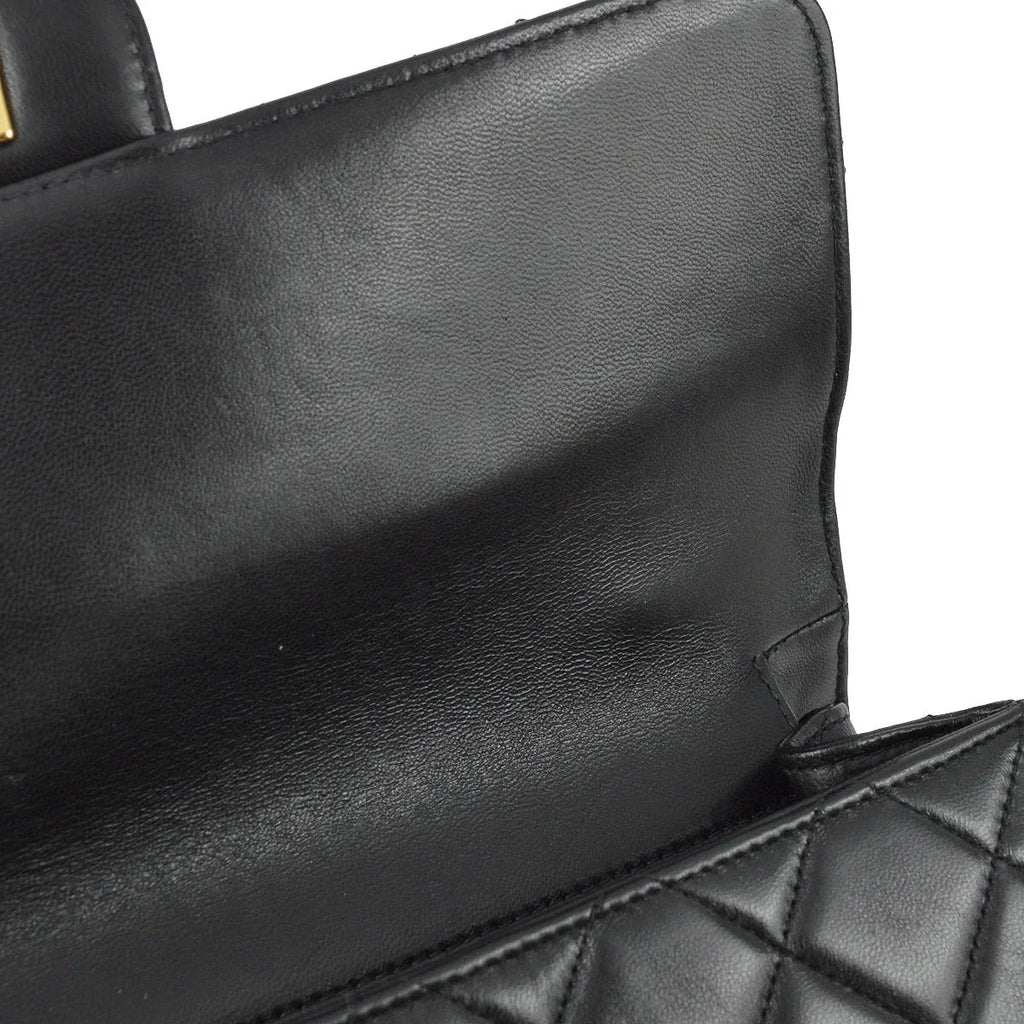 Chanel 1994-1996 Black Lambskin Medium Double Sided Classic Flap Bag