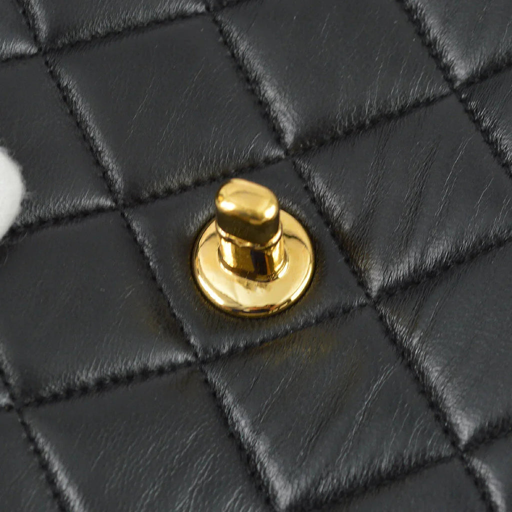 Chanel 1994-1996 Black Lambskin Medium Double Sided Classic Flap Bag