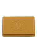 Chanel 2003-2004 Beige Caviar Key Case Small Good