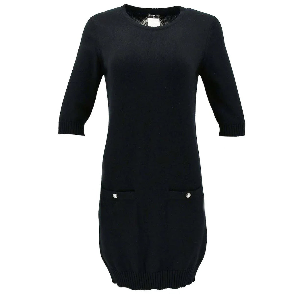 Chanel 2008 fall CC-button cashmere dress #38