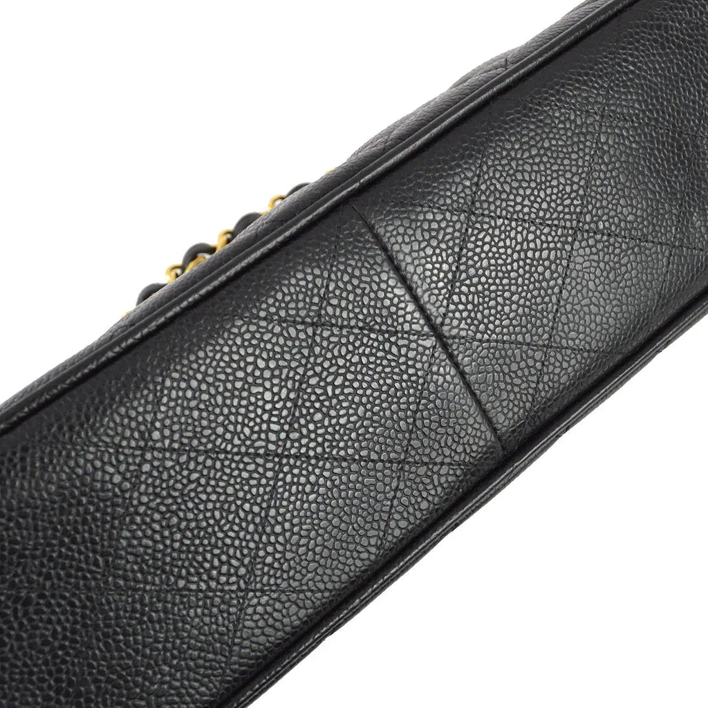 Chanel 1994-1996 Black Caviar Jumbo Classic Flap Bag