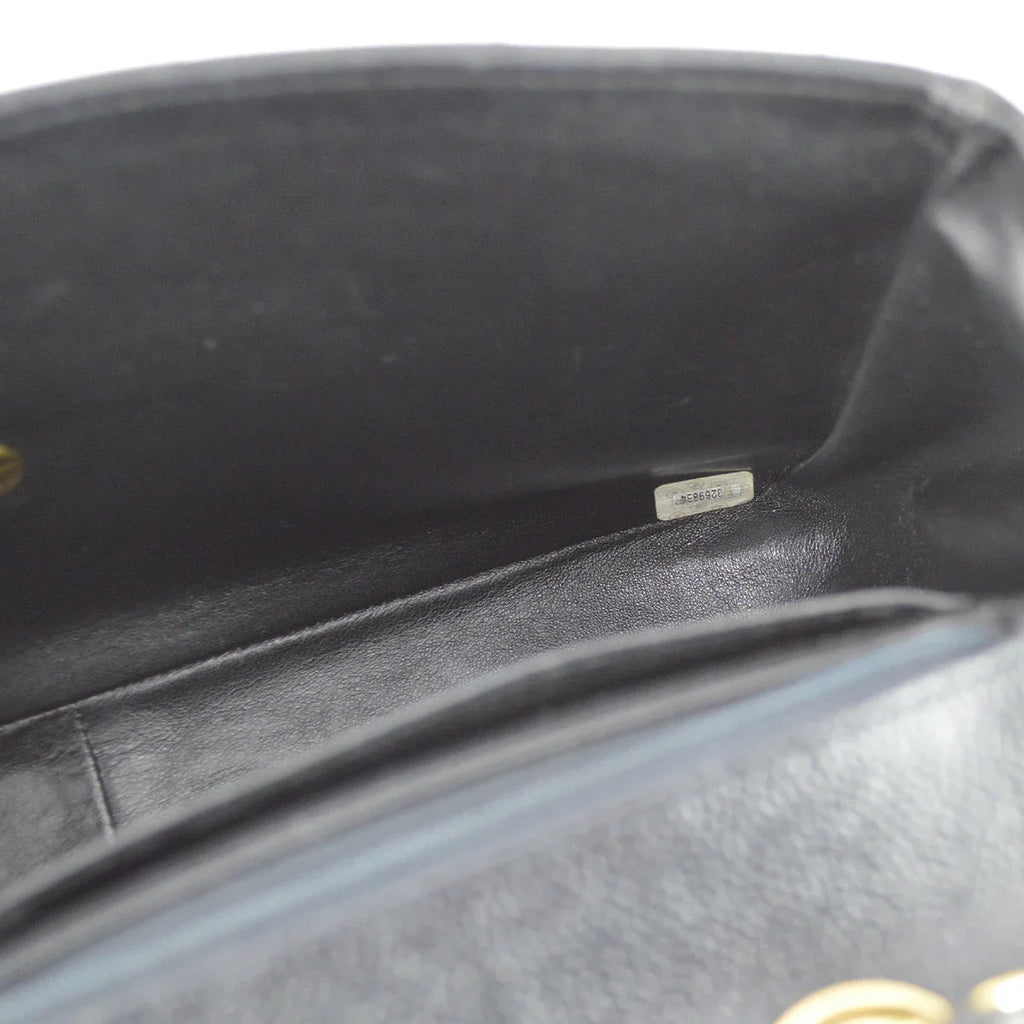 Chanel 1994-1996 Black Caviar Jumbo Classic Flap Bag