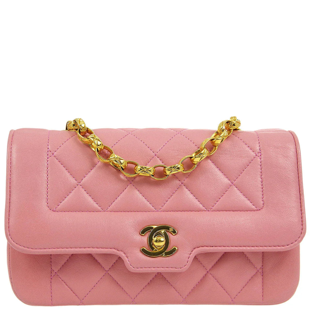 Chanel * 1989-1991 Pink Lambskin Border Flap Bag