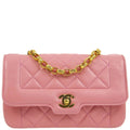 Chanel * 1989-1991 Pink Lambskin Border Flap Bag