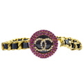 Chanel * Gold Chain Belt Rhinestones 95P Small Good