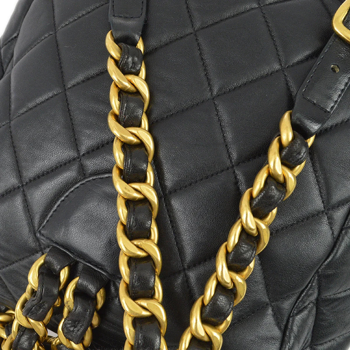 Chanel 1996-1997 Black Lambskin Large Duma Backpack