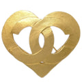 Chanel Heart Brooch Pin Gold 95P