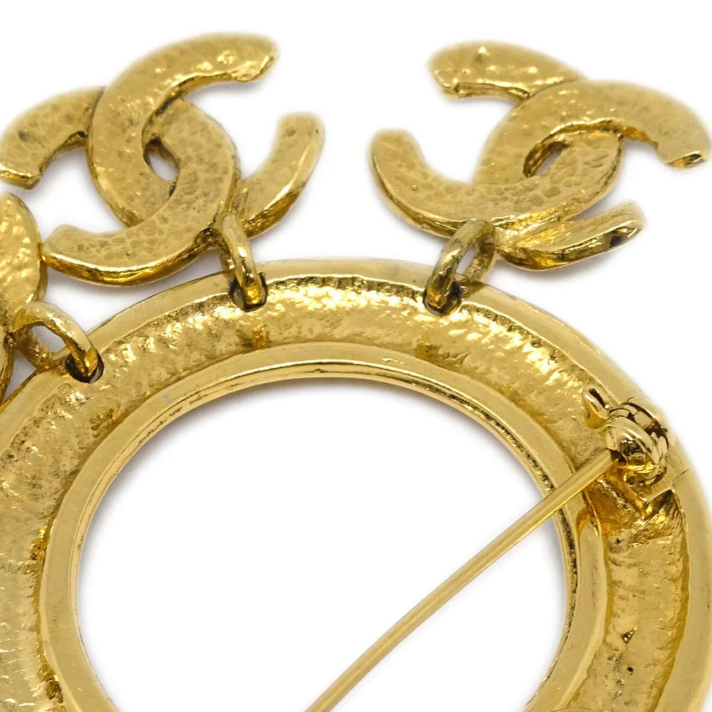 Chanel Fringe Brooch Pin Gold 94P
