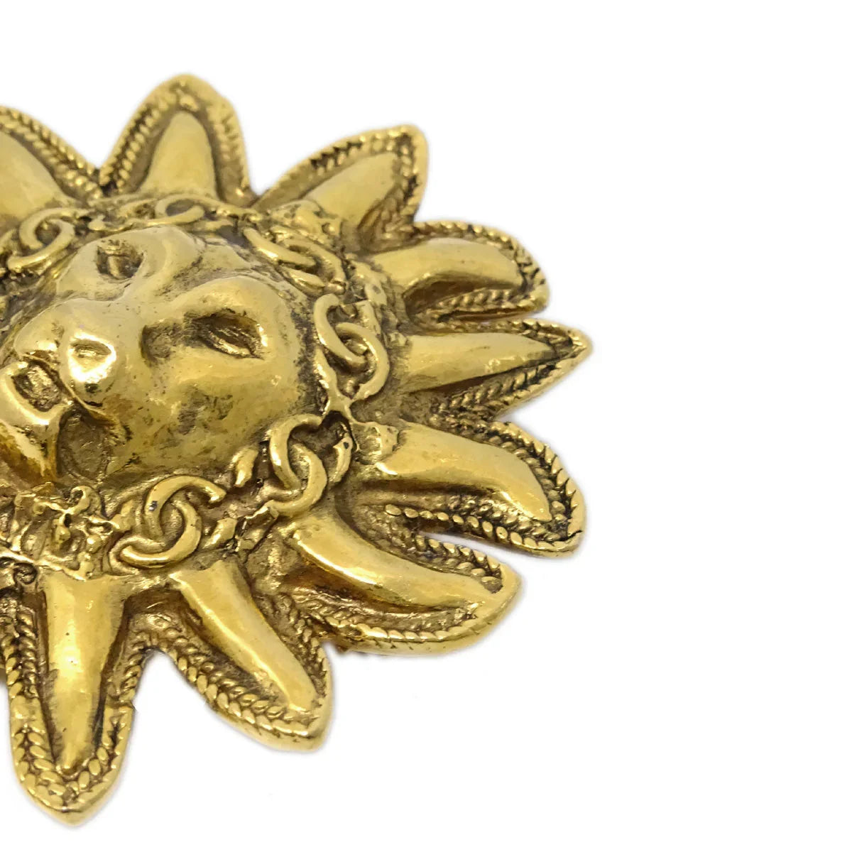 Chanel Lion Brooch Pin Gold 1133