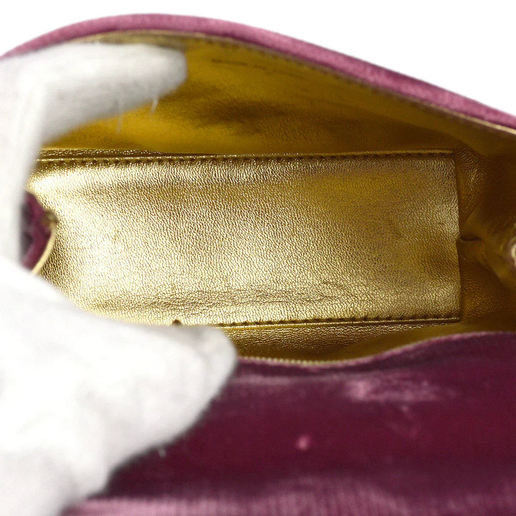 Chanel 1994-1996 Pink Velvet Evening Bag
