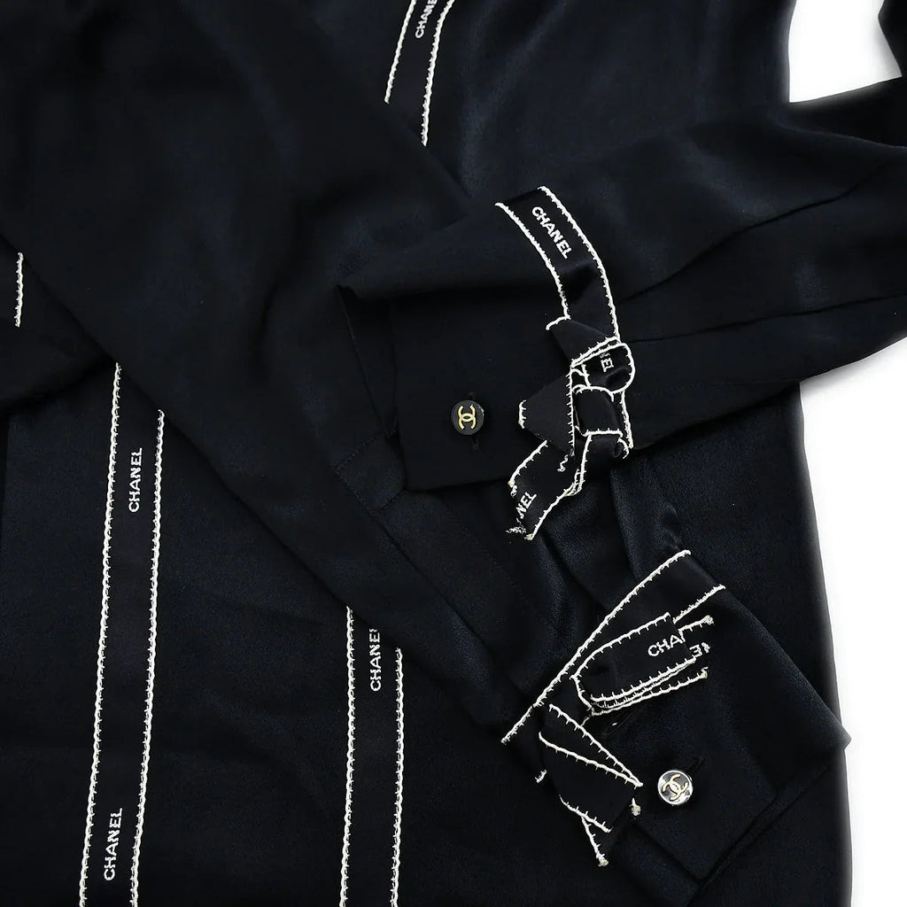 Chanel Fall 1994 logo-print silk shirt #36
