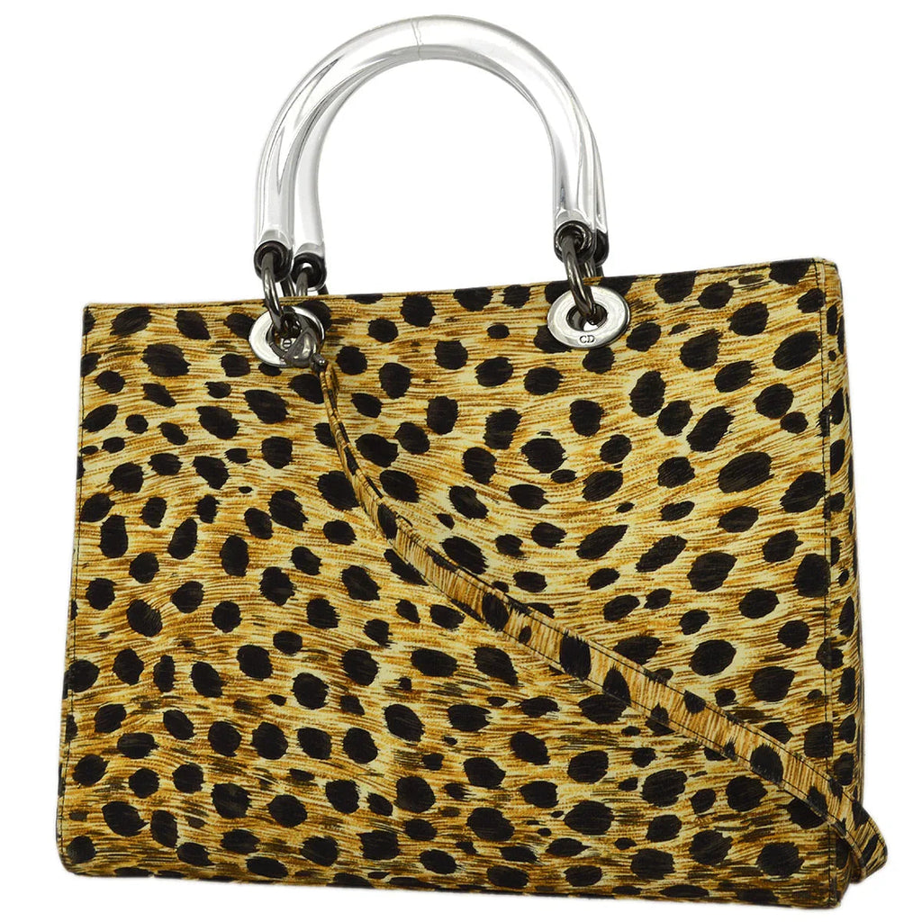 Christian Dior 1999 Cheetah Print Large Lady Dior Bag