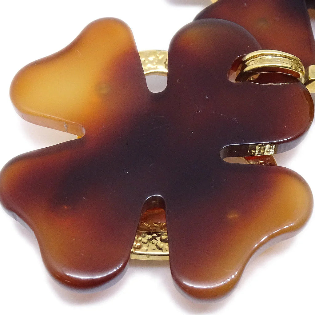 Chanel 1995 Faux Tortoiseshell Heart CC Dangle Earrings