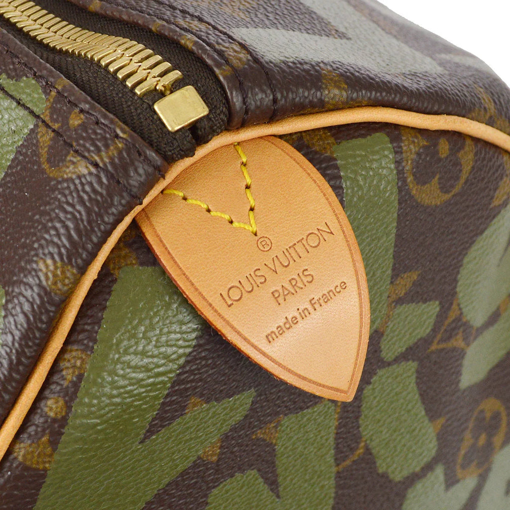 Louis Vuitton 2001 Khaki Monogram Graffiti Keepall 50 Duffle Bag M92196