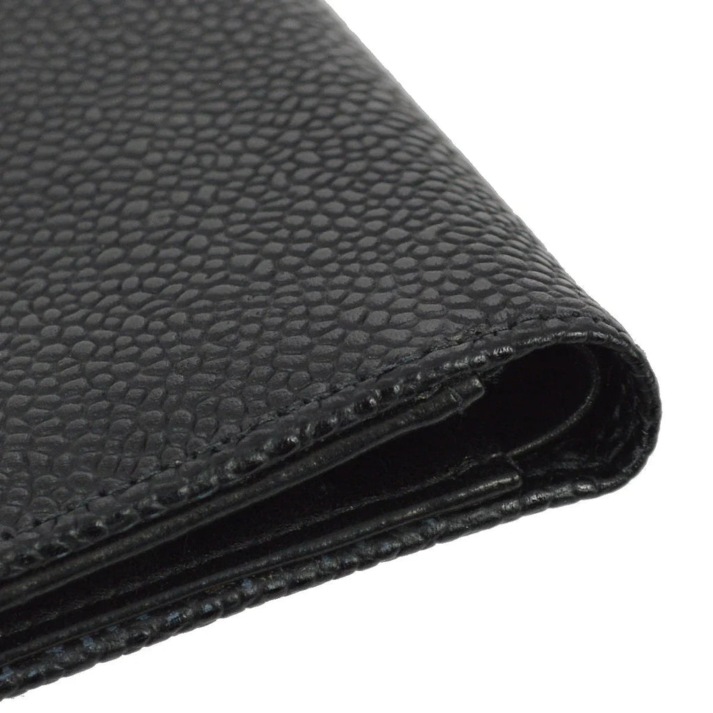 Chanel 2000-2001 Black Caviar Bifold Wallet Purse