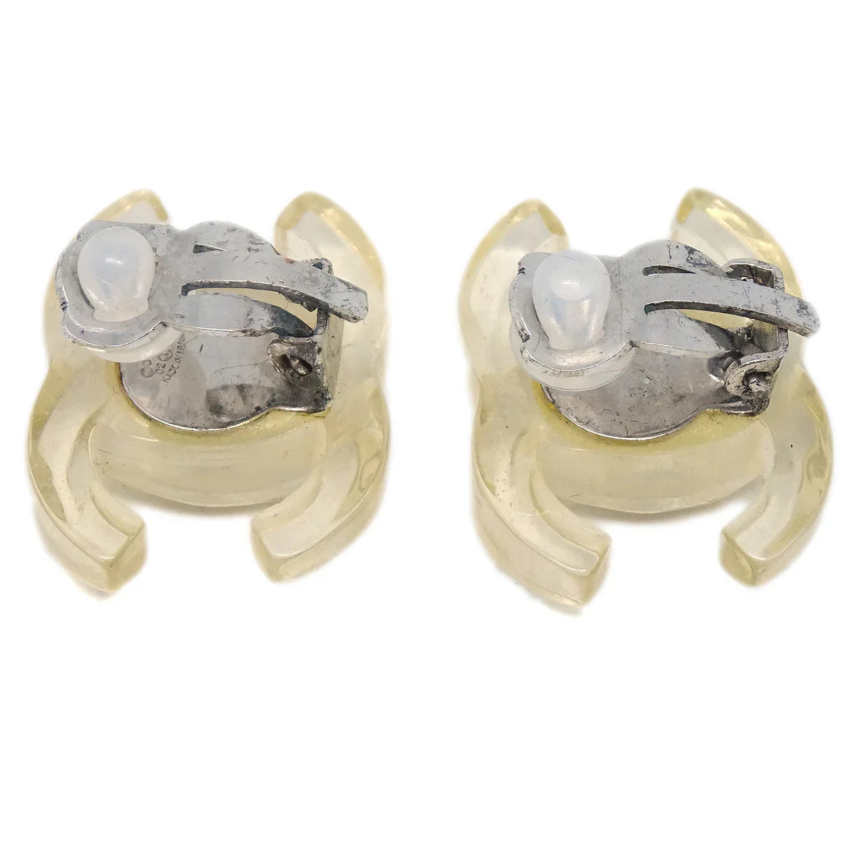 Chanel CC Earrings Clip-On Clear 02P