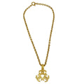 Chanel Triple CC Chain Pendant Necklace Gold 94A
