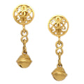 Chanel Bell Dangle Earrings Clip-On Gold 95P