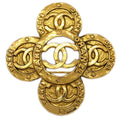 Chanel 1993 Flower Motif Brooch Pin Gold 28/1231