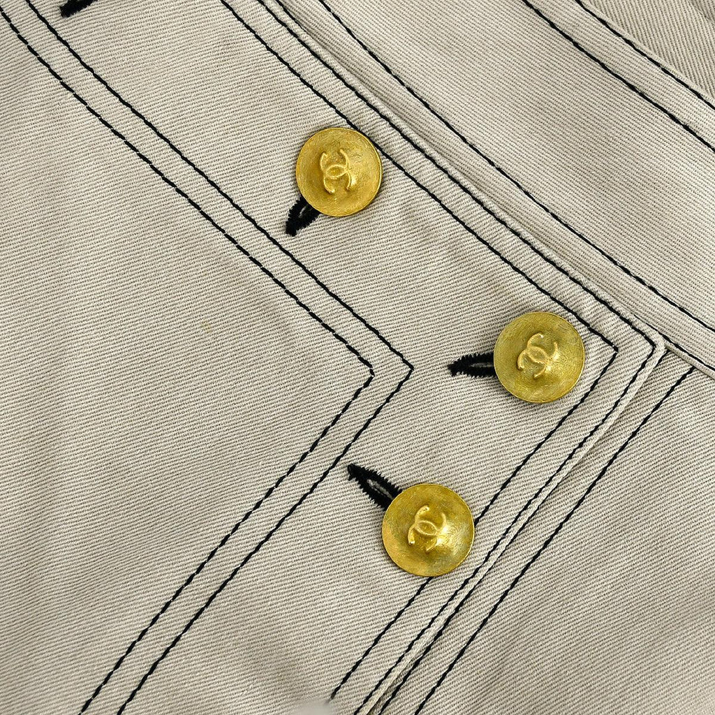 Chanel Skirt Beige Denim #44