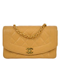 Chanel 1994-1996 Beige Caviar Small Diana Shoulder Bag