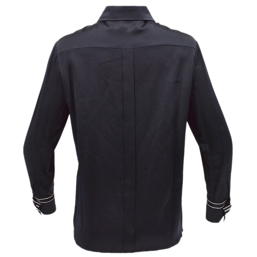Chanel Blouse Shirt Black 94A #40