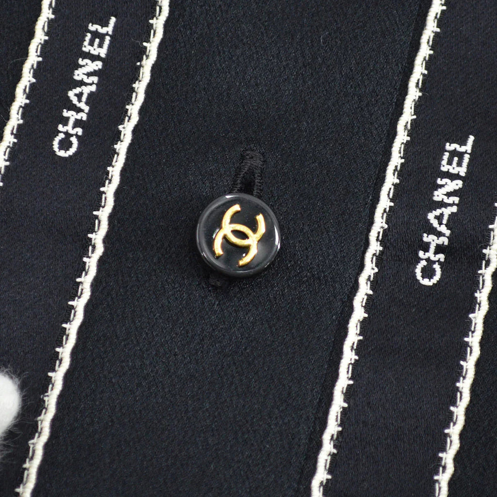 Chanel Blouse Shirt Black 94A #40