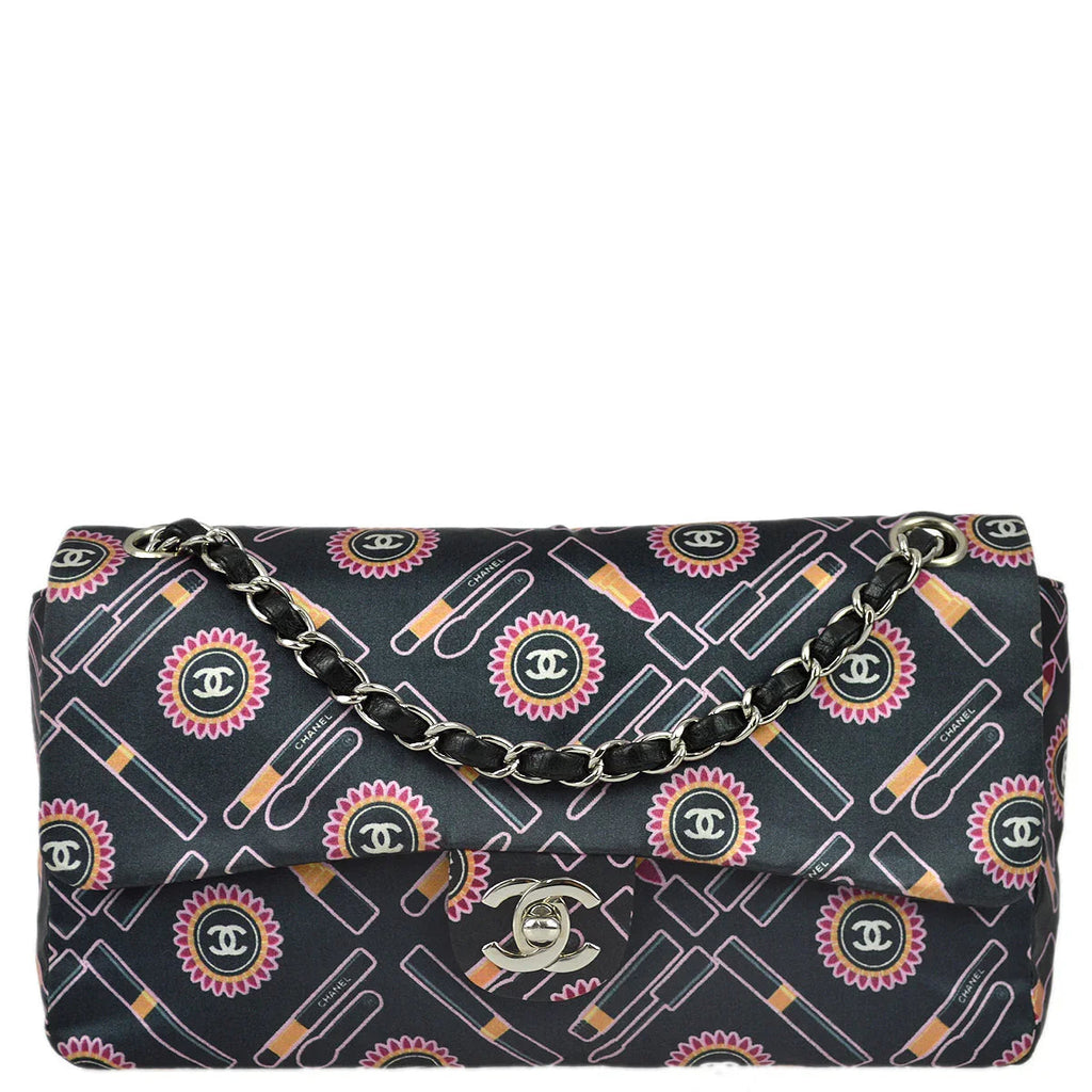 Chanel 2004-2005 Satin Lipstick Classic Single Flap Shoulder Bag