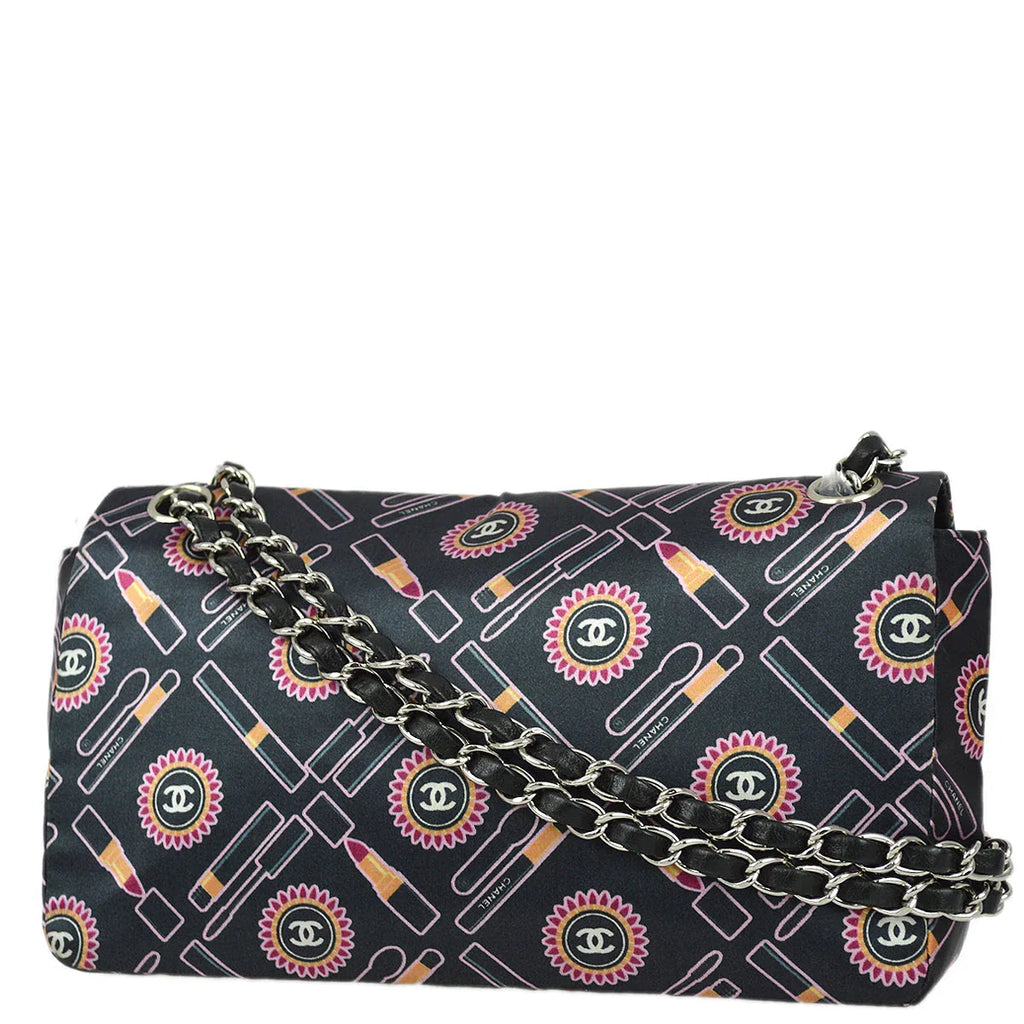 Chanel 2004-2005 Satin Lipstick Classic Single Flap Shoulder Bag