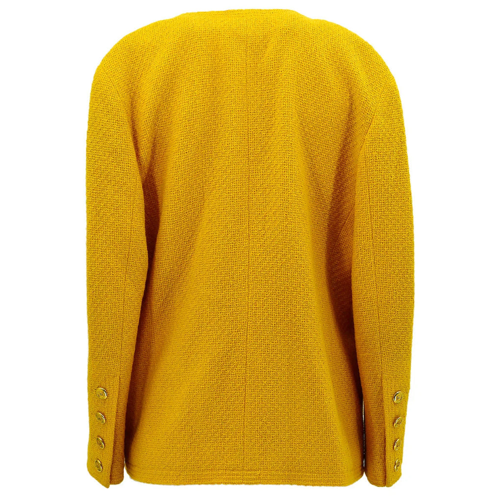 Chanel Double Breasted Collarless Jacket Yellow 17 #38