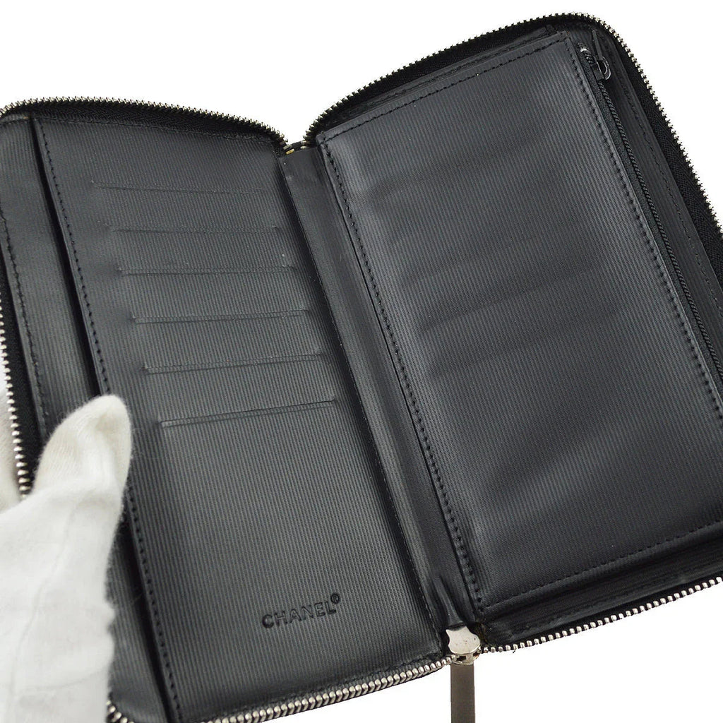 Chanel New Travel Line Black Nylon Wallet Purse