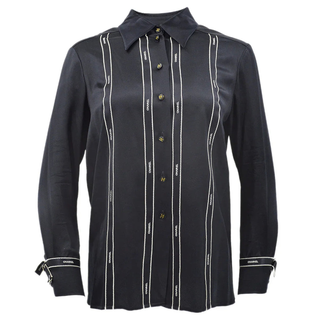 Chanel Fall 1994 Ribbon Silk Blouse Shirt #38