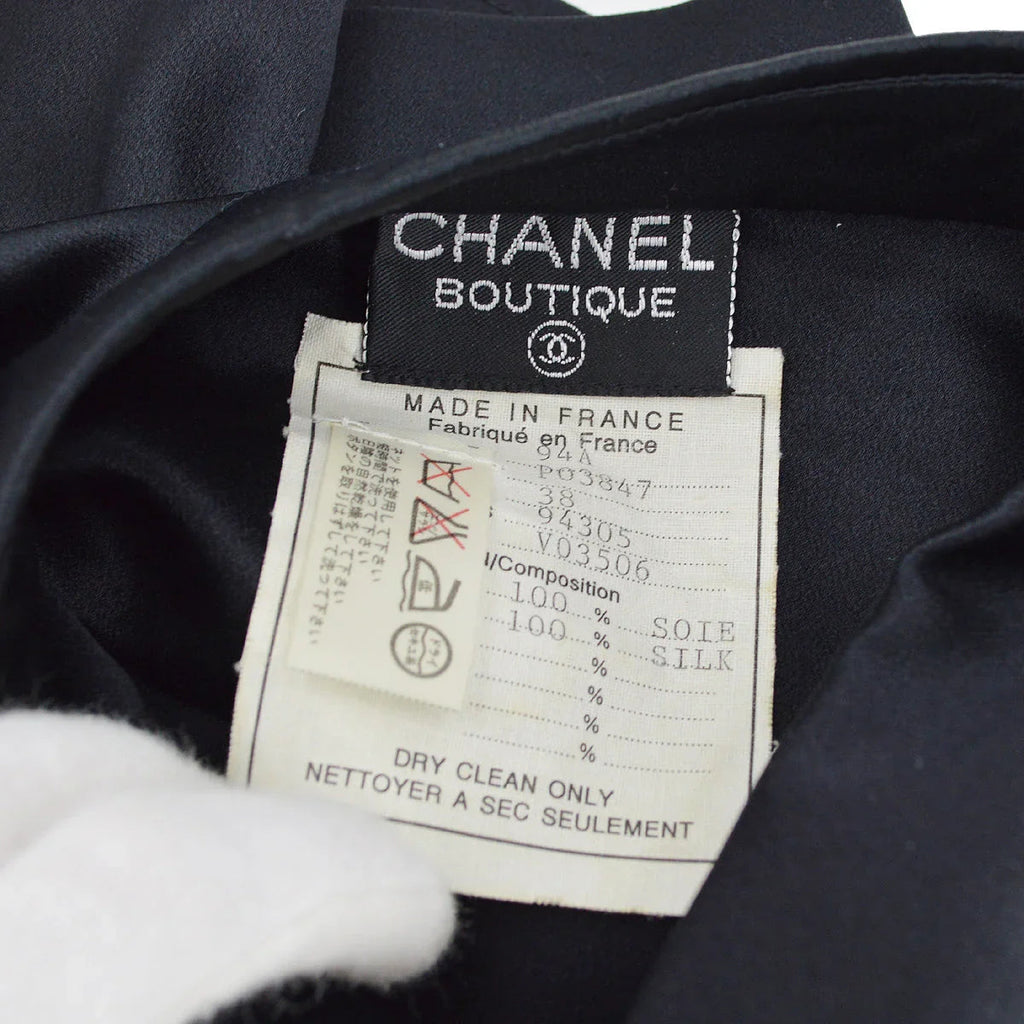 Chanel Fall 1994 Ribbon Silk Blouse Shirt #38