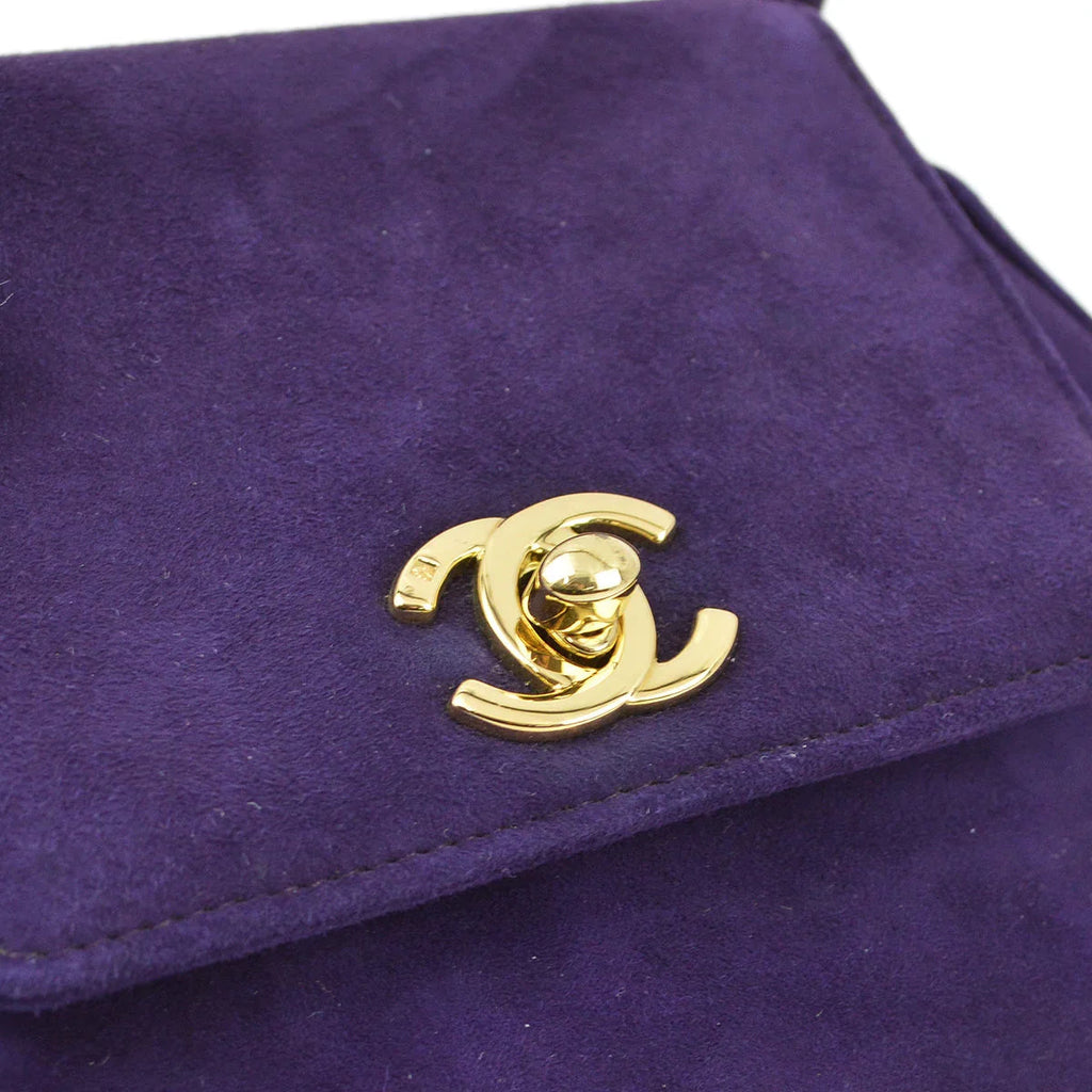 Chanel 1996-1997 Suede Top Handle Bag