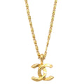 Chanel Gold Mini CC Pendant Necklace 1982
